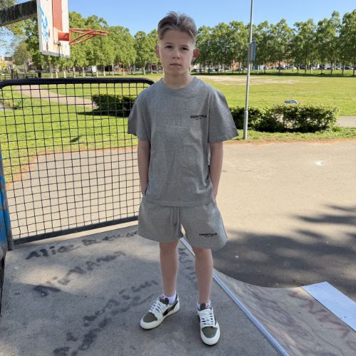Fear of God Essentials Dark Oatmeal Summer Set Kids