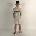 Fear of God Essentials Light Oatmeal Summer Set Kids
